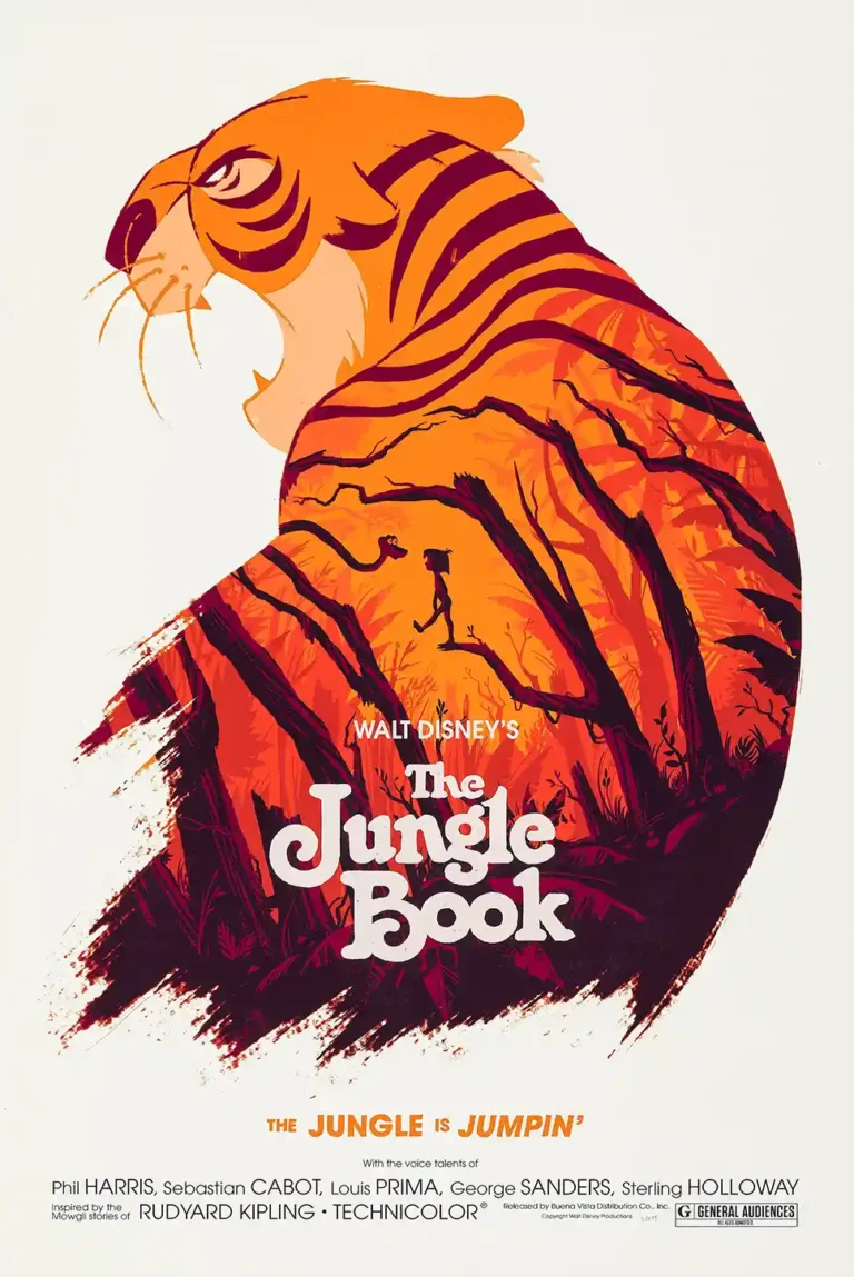 Disney's The Jungle Book Movie Poster - Shere Khan & Mowgli Minimalist Design