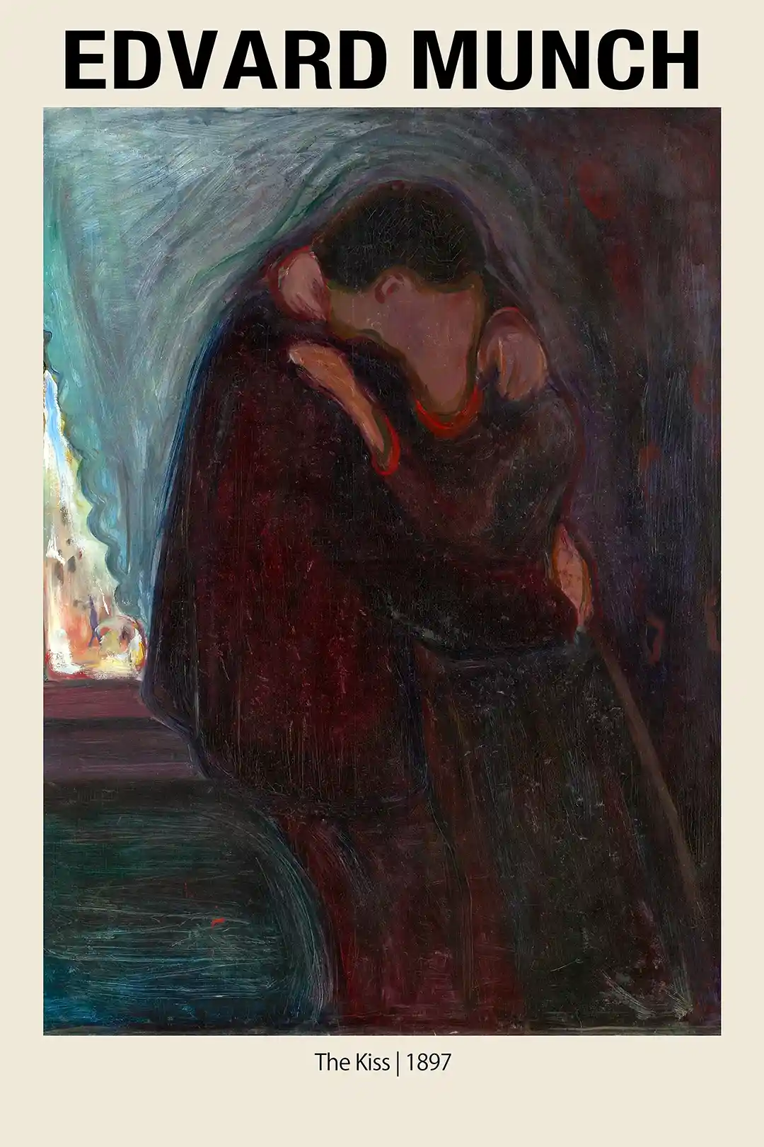 Edvard Munch "The Kiss" (1897) Expressionist Art Print Poster