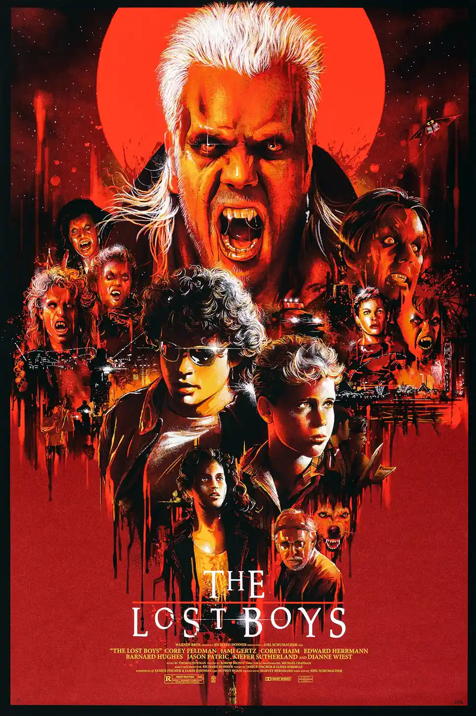 The Lost Boys Movie Poster Art by Vance Kelly | Iconic 80s Horror Film Print