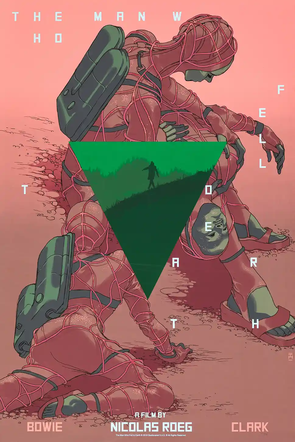 The Man Who Fell to Earth Mondo Poster by Tomer Hanuka | David Bowie Sci-Fi Art Print