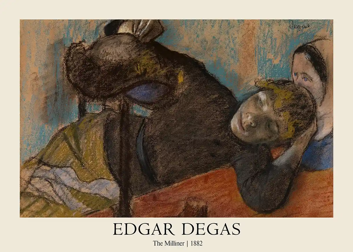 Edgar Degas - The Milliner (1882) Art Print | Impressionist Pastel Masterpiece Poster
