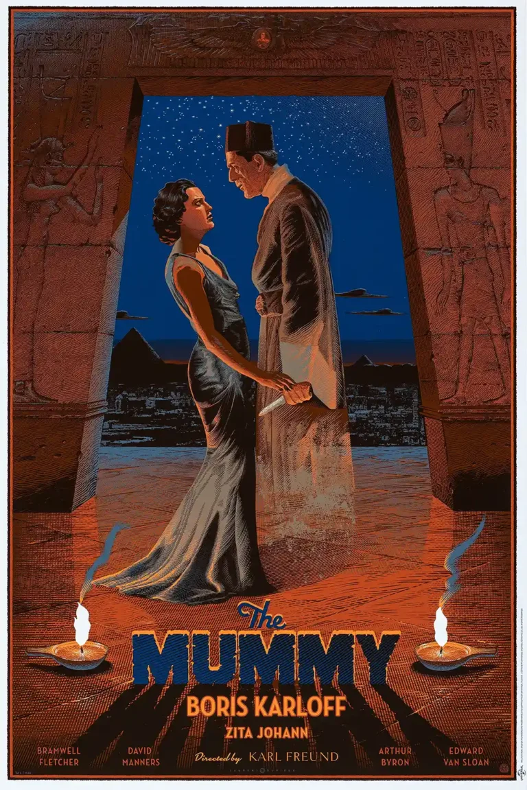 The Mummy (1932) Laurent Durieux Movie Poster - Boris Karloff Classic Horror Art