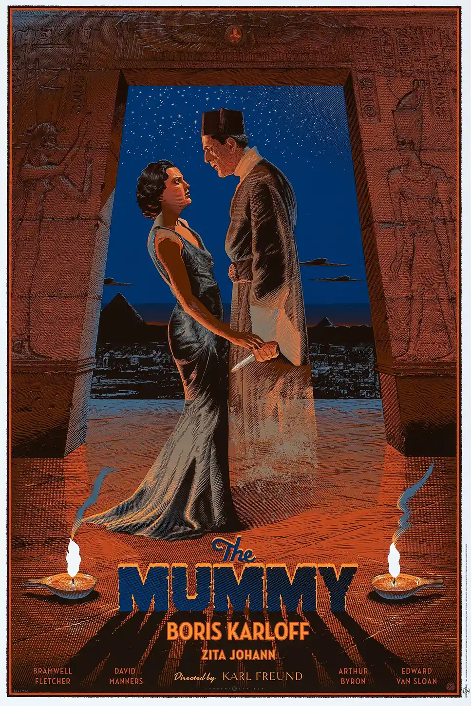 The Mummy (1932) Laurent Durieux Mondo Poster | Boris Karloff Classic Horror Art