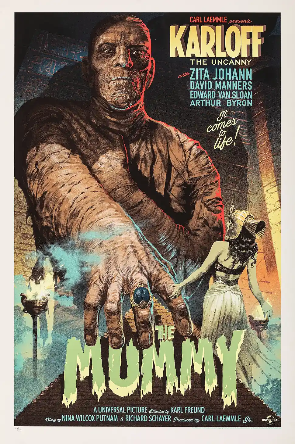The Mummy (1932) Classic Horror Mondo Poster | Karloff Imhotep Art