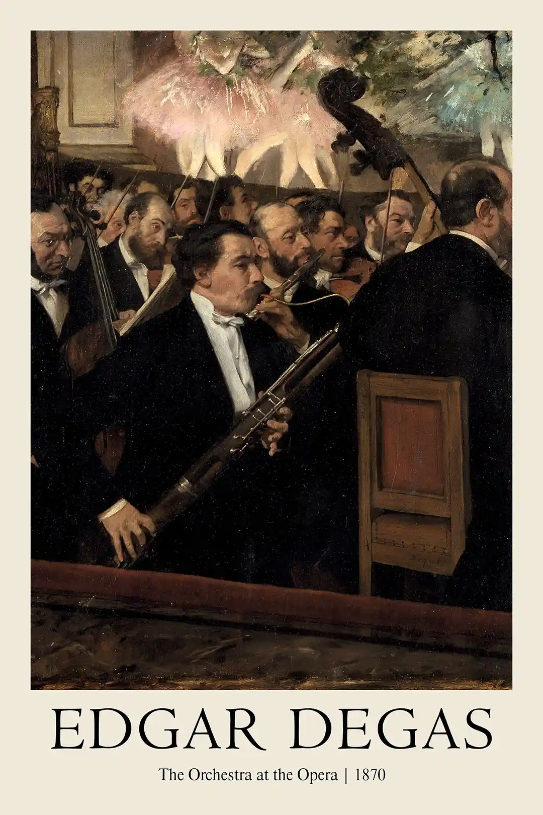 Edgar Degas: The Orchestra at the Opera (1870) Impressionist Masterpiece Art Poster