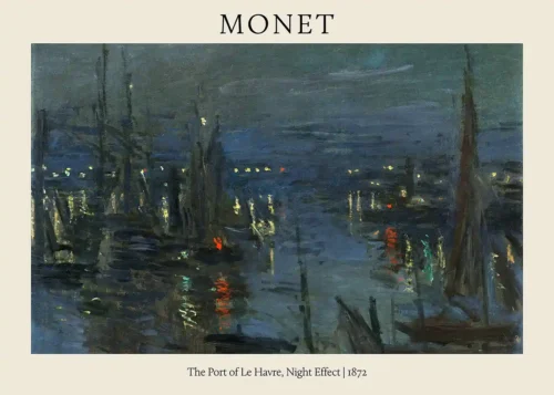 Claude Monet, The Port of Le Havre, Night Effect 1872 Art Print