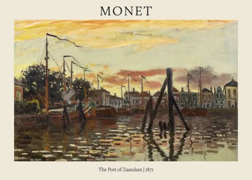 Claude Monet, The Port of Zaandam 1871 Impressionist Art Print
