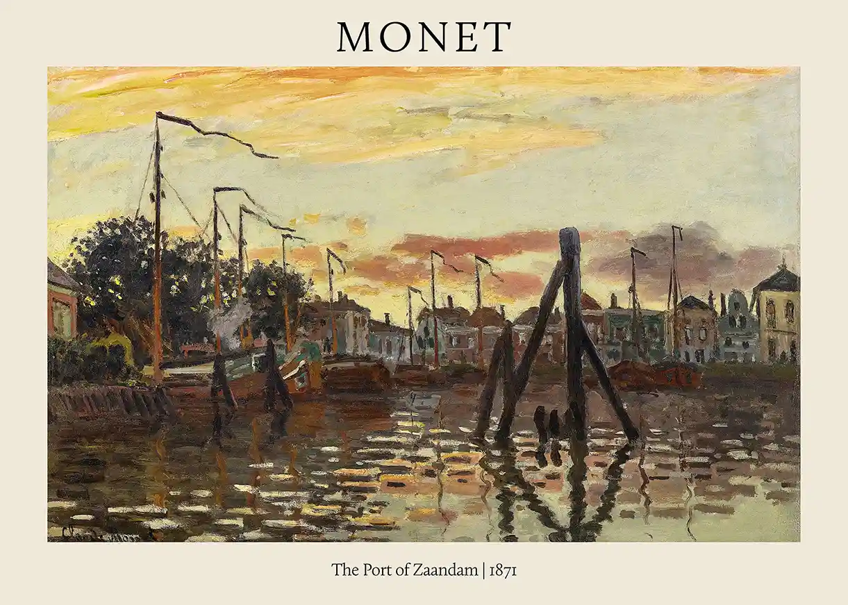 Claude Monet: The Port of Zaandam (1871) Impressionist Art Poster Print