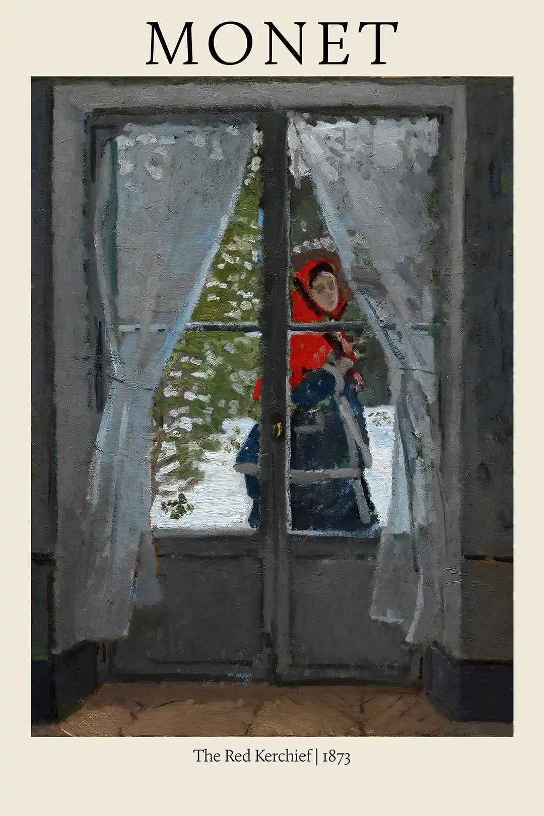 Claude Monet's 'The Red Kerchief' (1873) Impressionist Fine Art Poster Print