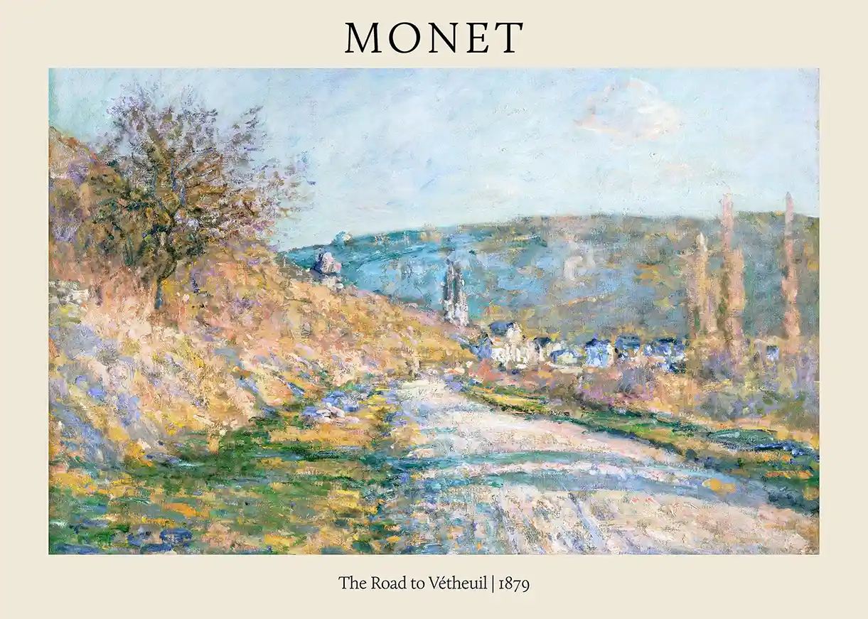 Claude Monet's "The Road to Vétheuil" 1879 Impressionist Landscape Poster