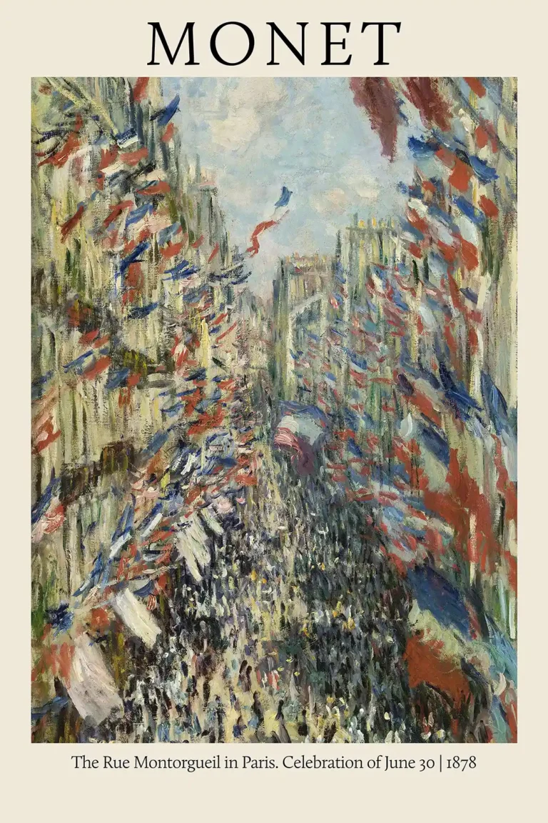 Monet Rue Montorgueil Paris — claude Monet's Impressionist masterpiece captures the vibrant sea of