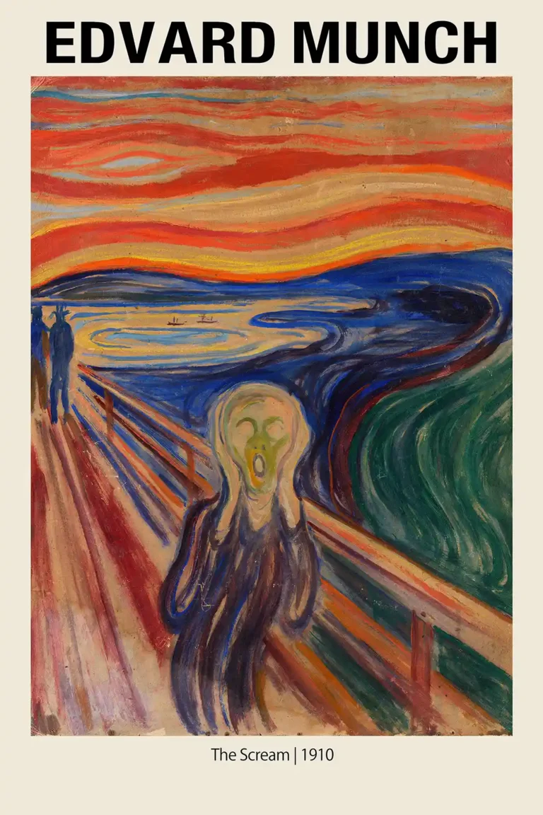 Edvard Munch Scream 1910 — features the 1910 version of Edvard Munch's The Scream with a swirling