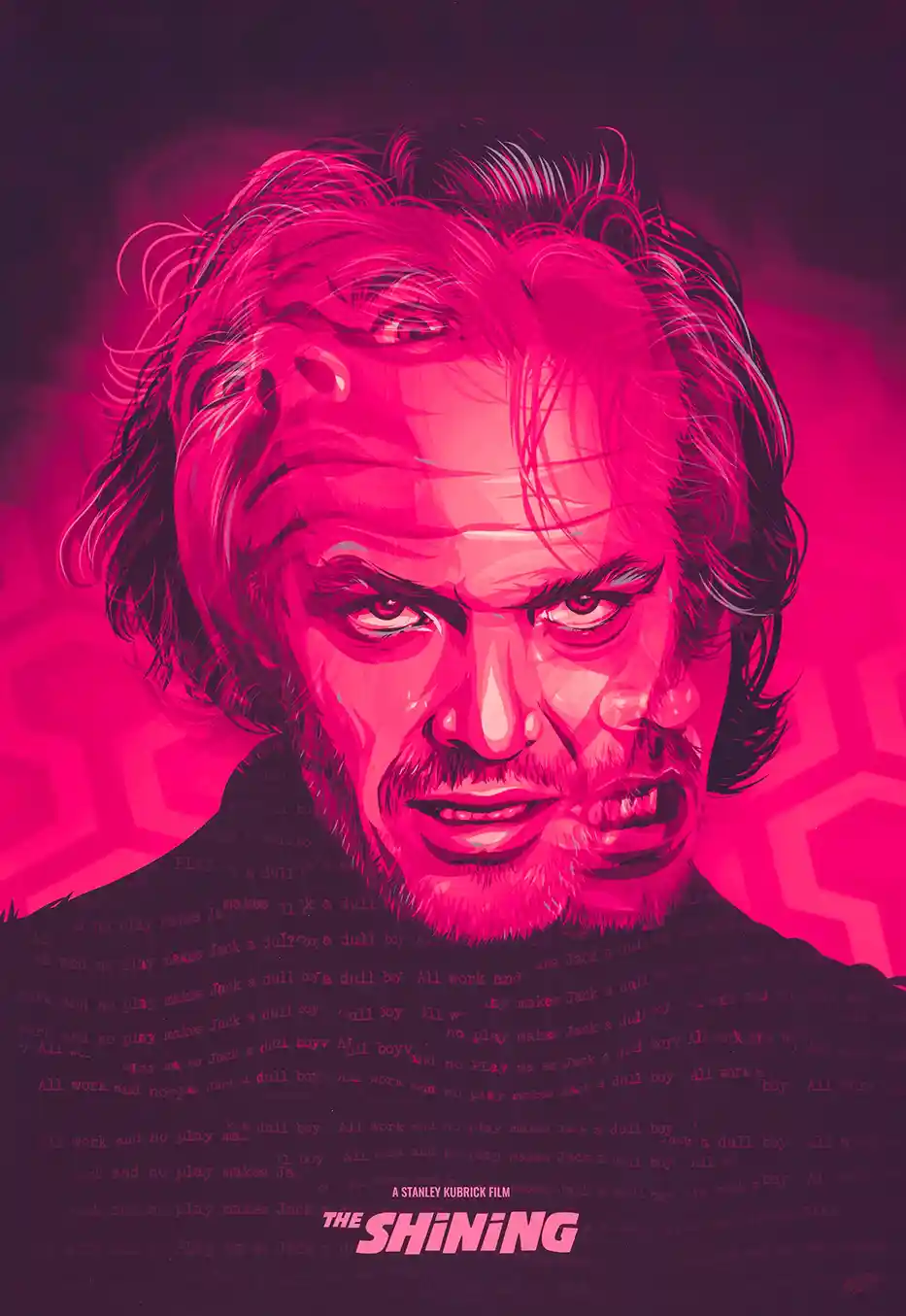 The Shining Poster | Jack Torrance Pink Glitch Art | Stanley Kubrick Movie Print