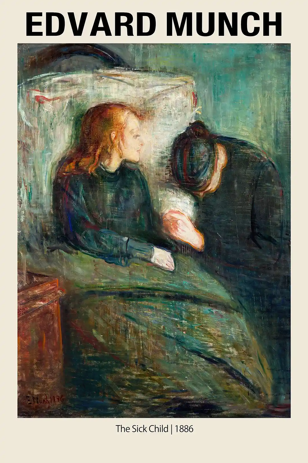 Edvard Munch's 'The Sick Child' (1886) Expressionism Masterpiece Poster Print