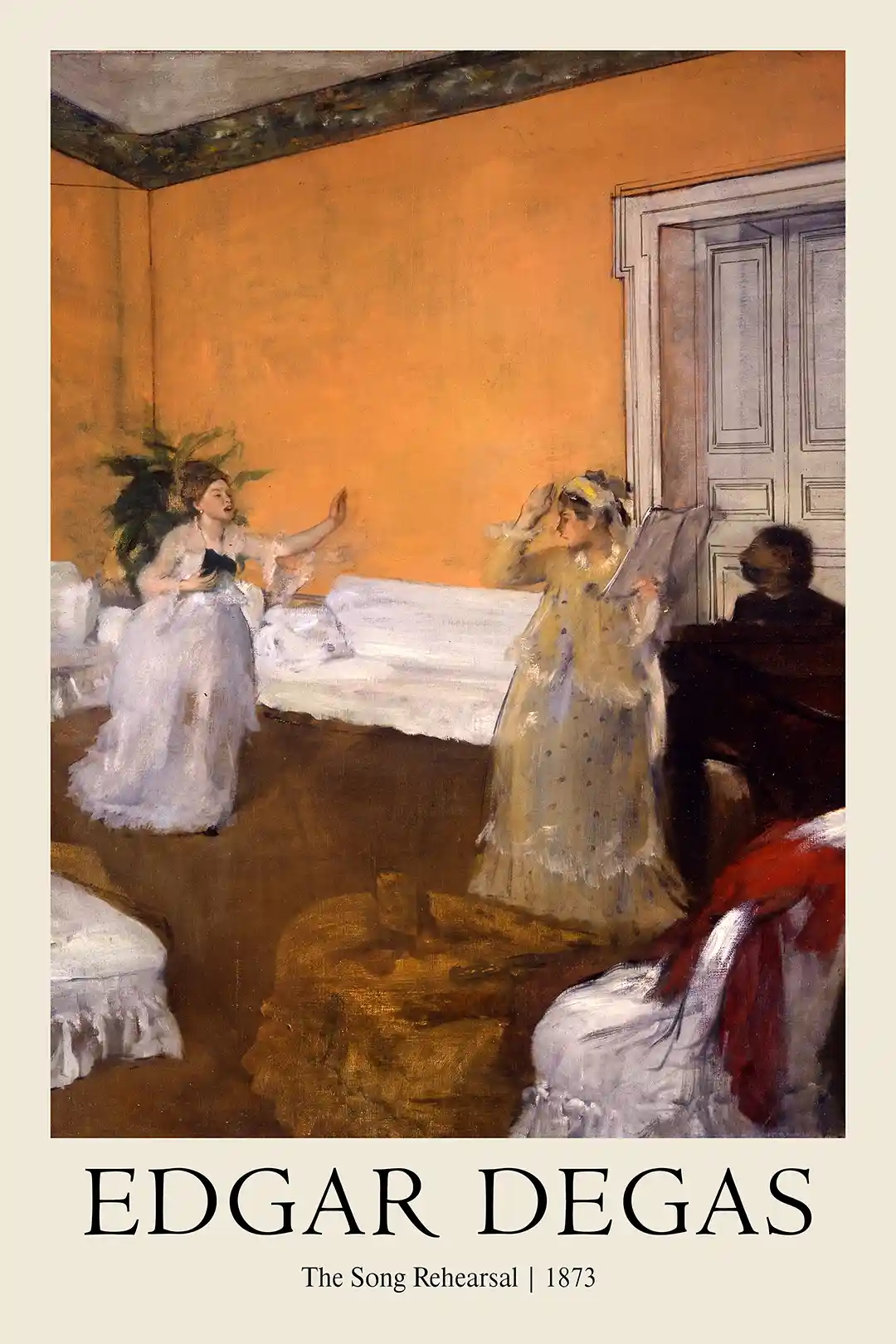 Edgar Degas: The Song Rehearsal (1873) Impressionist Fine Art Print | Home Decor Poster