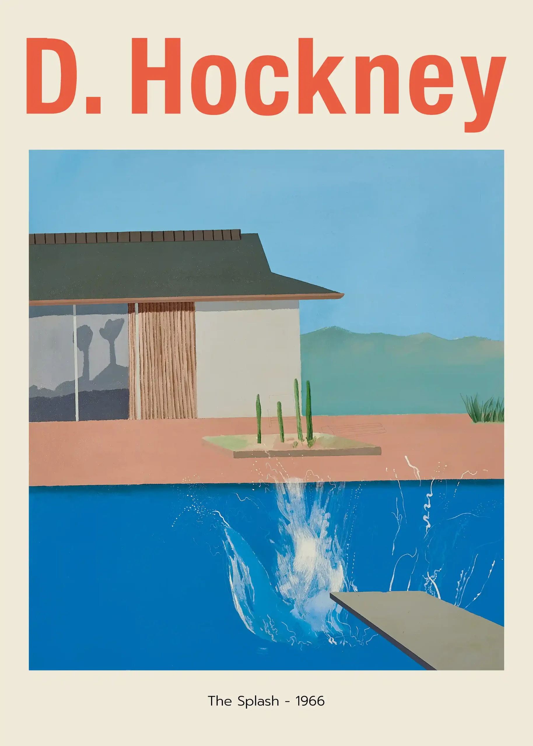 David Hockney "The Splash" 1966 Poster | Modern Art Print | Iconic Poolside Decor