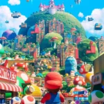 Super Mario Bros. Movie Poster: Mario Gazing at Mushroom Kingdom Castle 1 The Super Mario Bros. Movie 2023