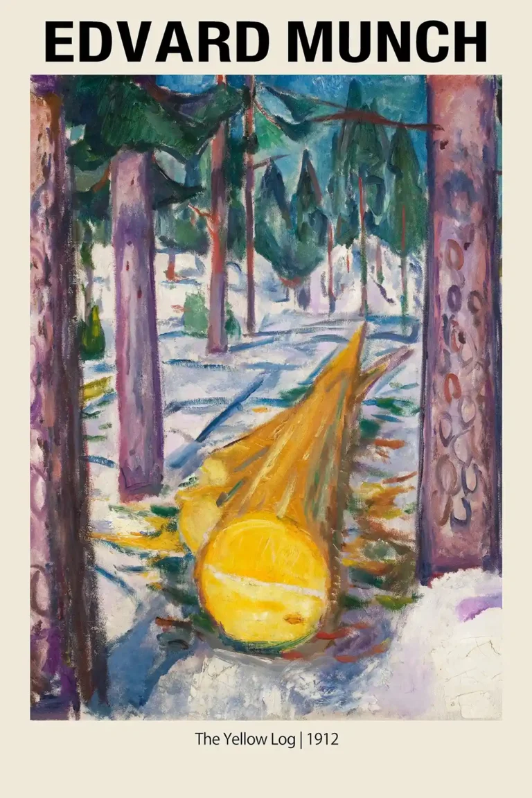 Edvard Munch Yellow Log — vibrant 1912 Expressionist painting by Edvard Munch featuring a