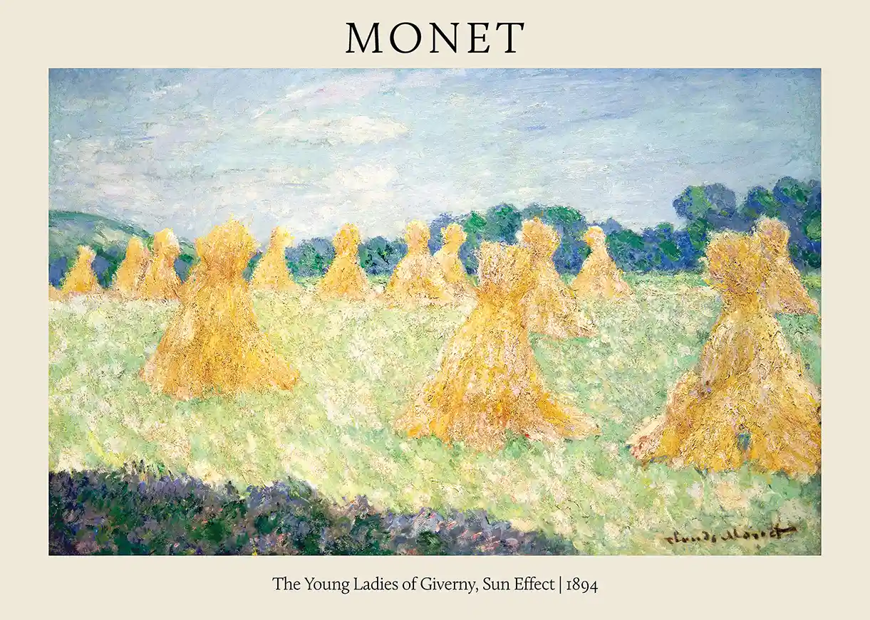 Claude Monet's "The Young Ladies of Giverny, Sun Effect" 1894 Impressionist Poster