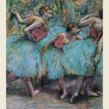 Edgar Degas Three Dancers (Blue Tutus, Red Bodices) Art Print