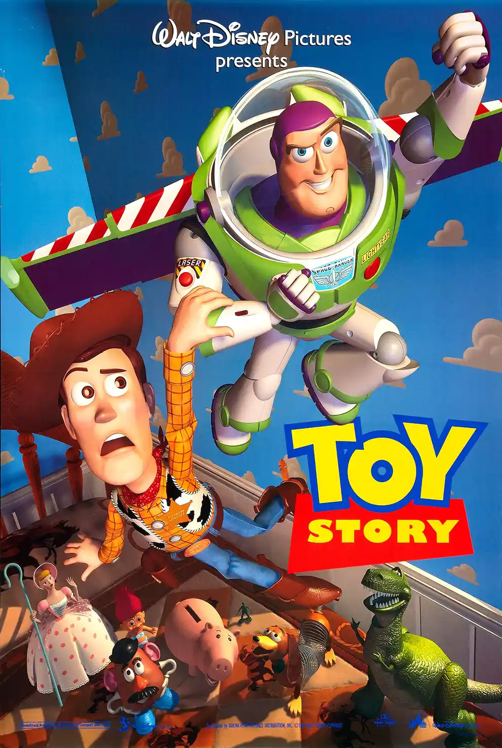 Original 1995 Toy Story Movie Poster | Woody, Buzz Lightyear, and Friends Art Print