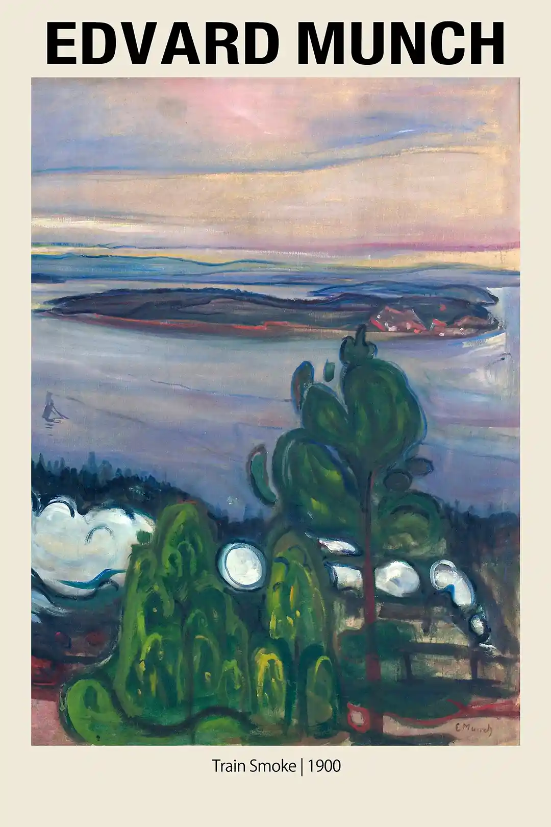 Edvard Munch "Train Smoke" (1900) Fine Art Expressionism Poster Print