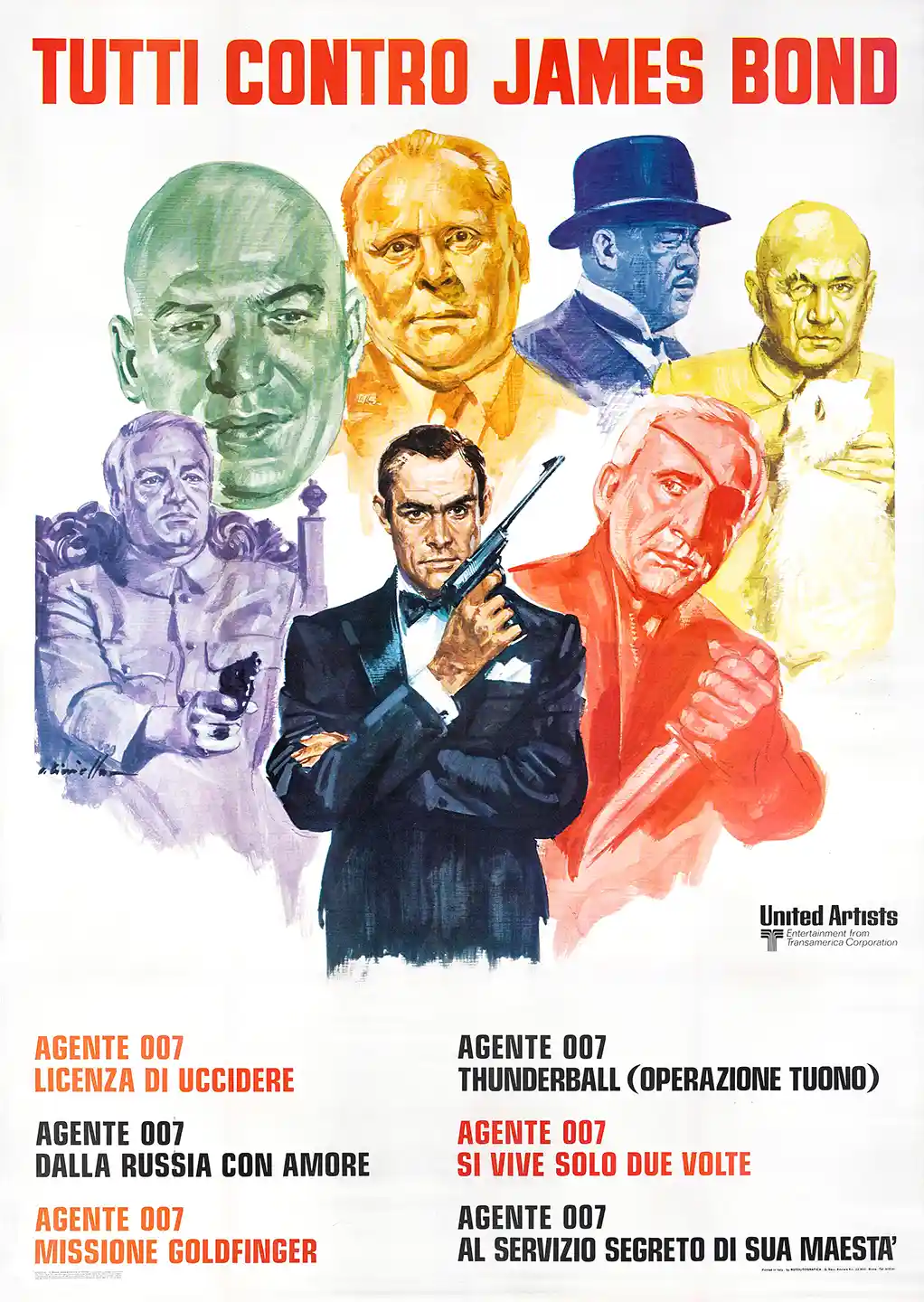 James Bond 007 Movie Poster – Italian Poster: Vintage Action Wall Art Print