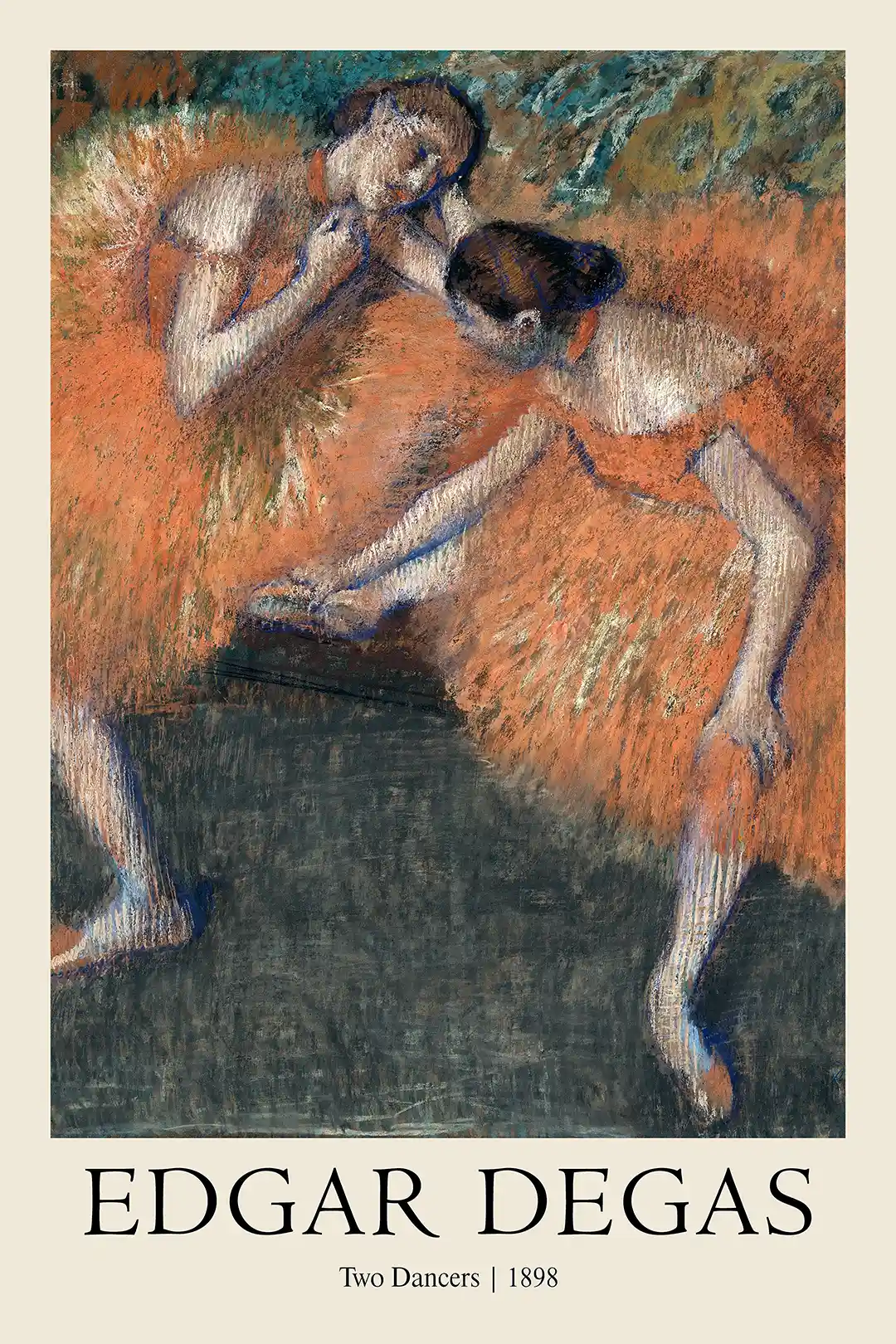 Edgar Degas Poster: Two Dancers (1898) - Impressionist Ballerina Art Print