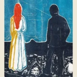 Edvard Munch, Two People The Lonely Ones 1899 Art Print