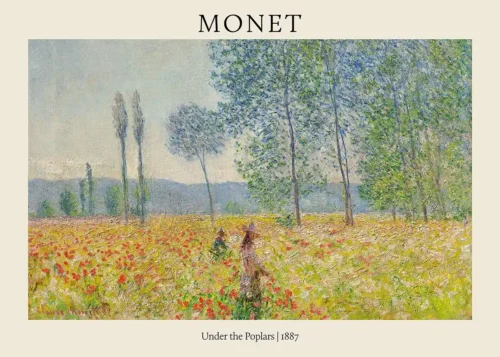 Claude Monet Under the Poplars 1887 Impressionist Landscape Art Print