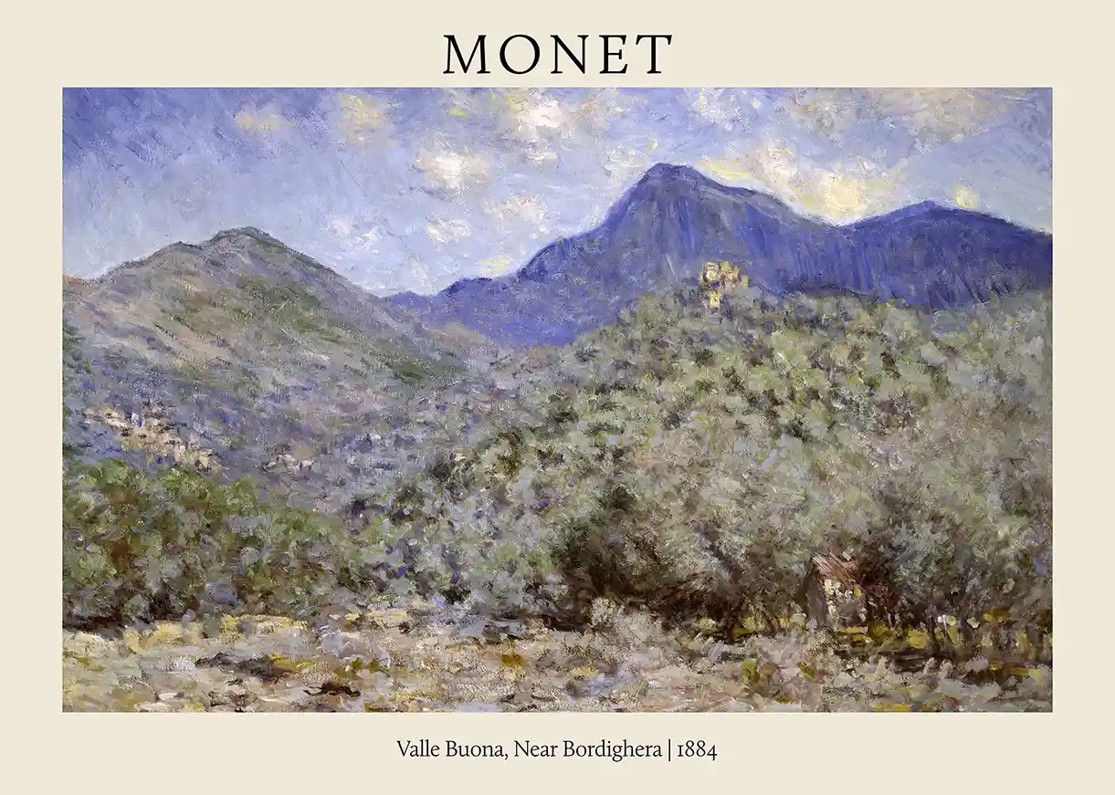 Monet's Valle Buona Near Bordighera (1884) Italian Landscape Poster