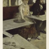 Edgar Degas In a Café L'Absinthe 1873 Impressionist Vertical Art Print