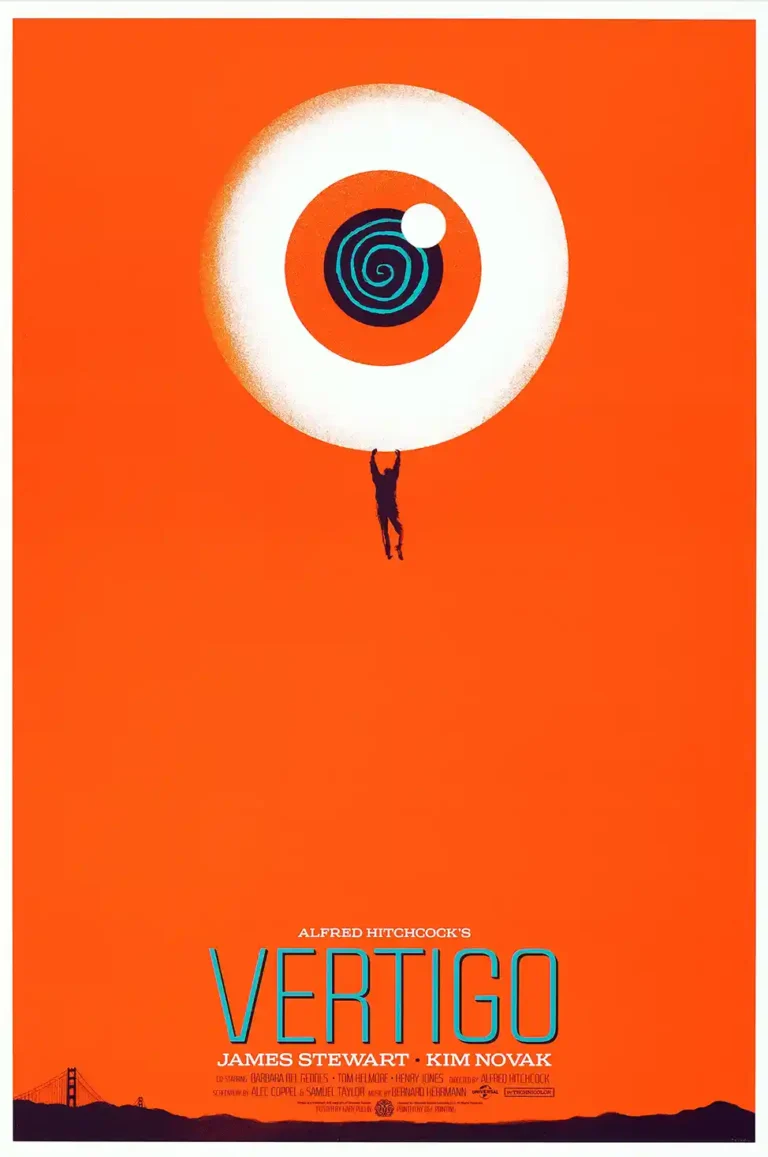 Alfred Hitchcock's Vertigo Movie Poster - by Gary Pullin (Orange/Blue)