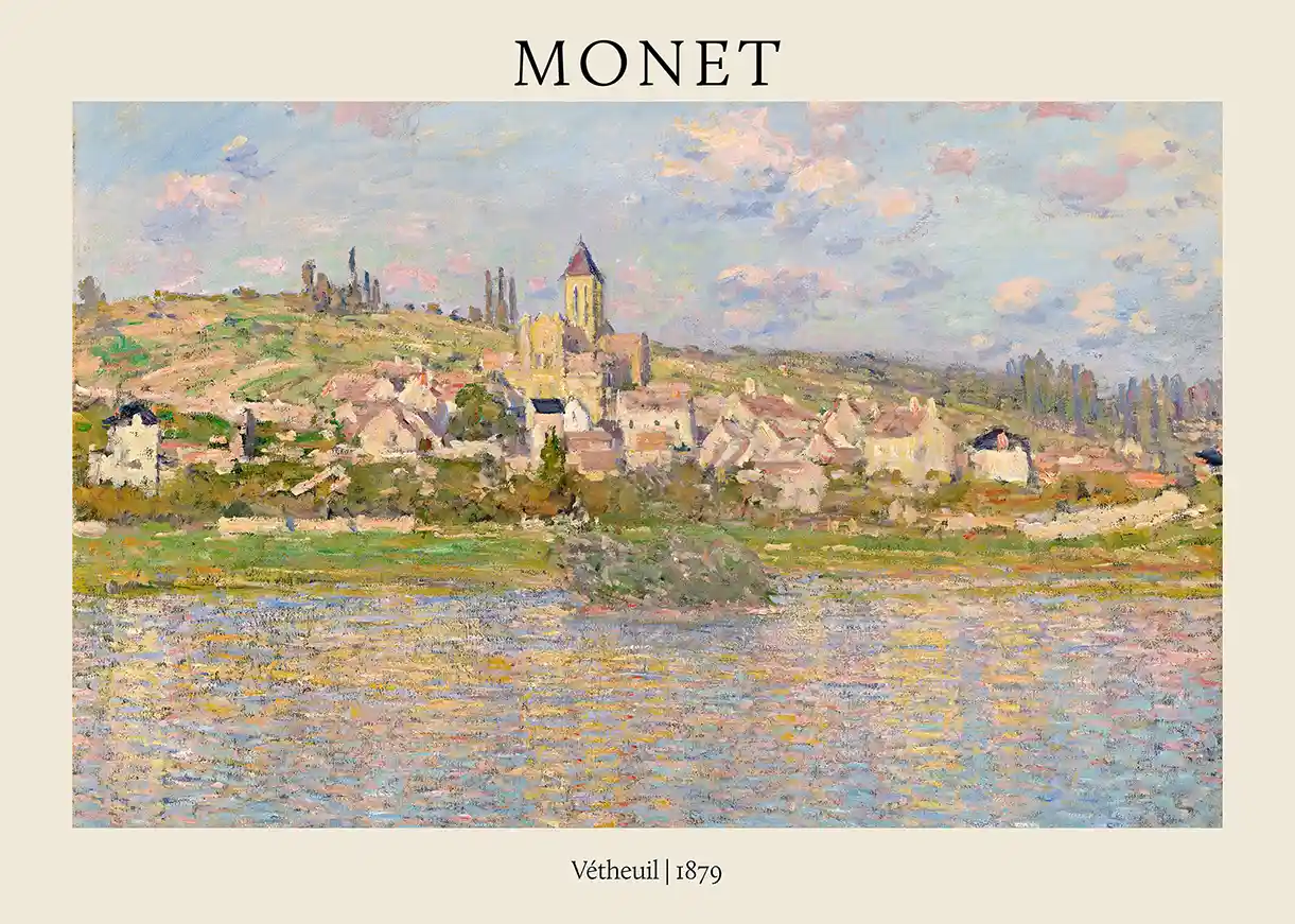 Claude Monet: Vétheuil Village Landscape (1879) - Classic Impressionism Art Print