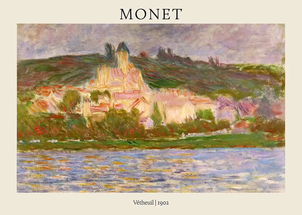 Claude Monet Vétheuil Landscape Poster | Classic Impressionism Fine Art Print