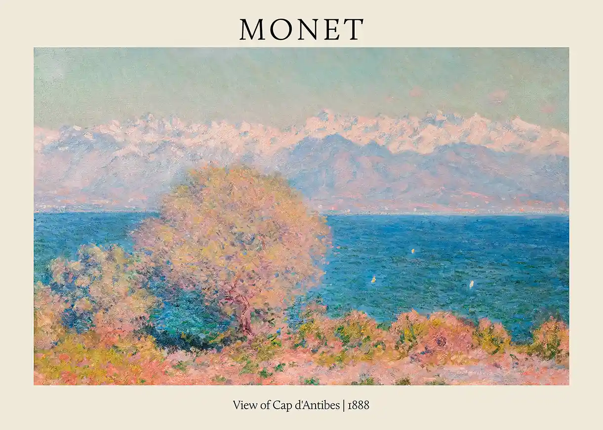 Monet's "View of Cap d'Antibes" (1888) Poster | Vintage Impressionist Landscape Print