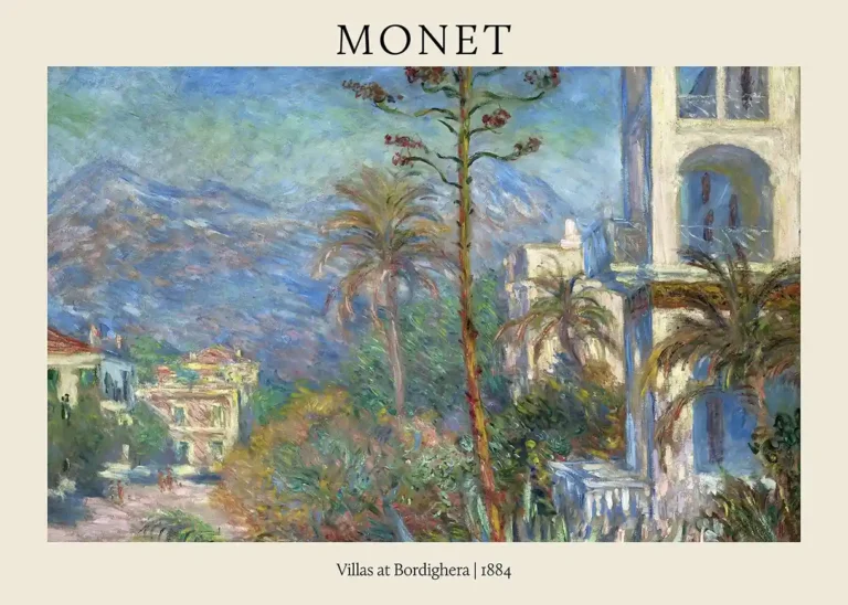 Villas Bordighera 1884 Claude — claude Monet’s 1884 painting of the Italian Riviera features