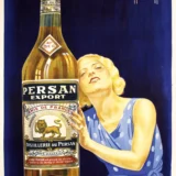 Vintage 1930s French Persan Anis Liquor Art Print by Nicolitch