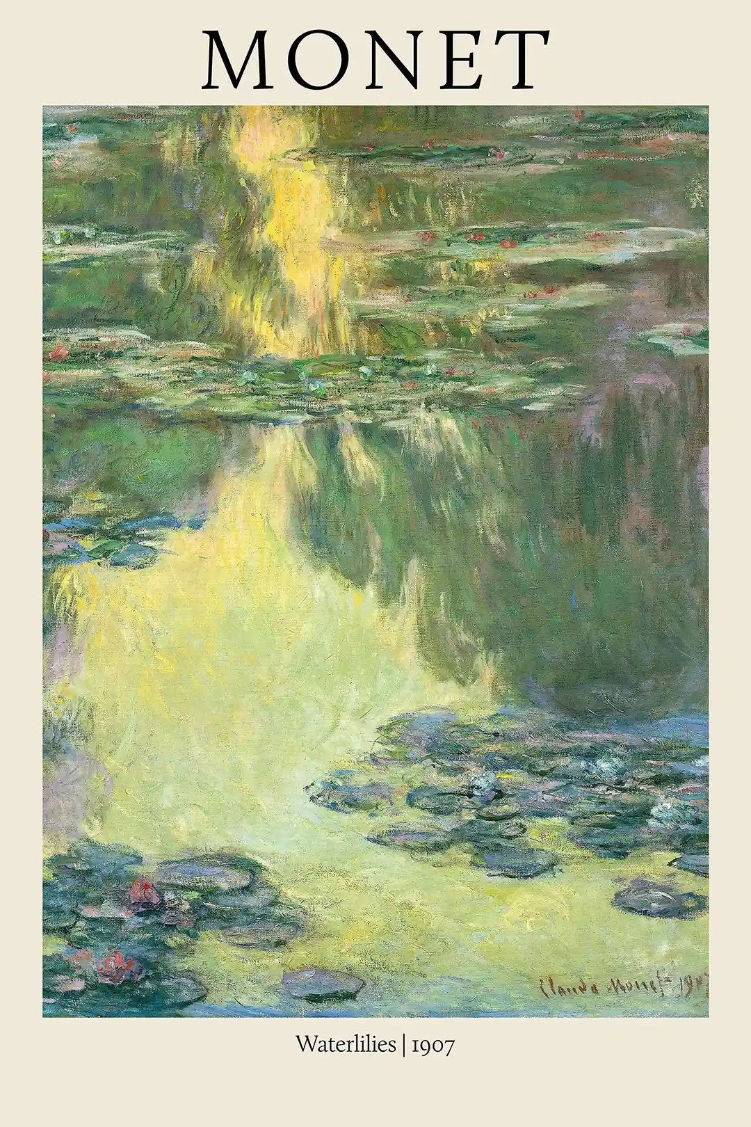 Claude Monet Waterlilies (Nymphéas) 1907 Impressionist Art Museum Poster