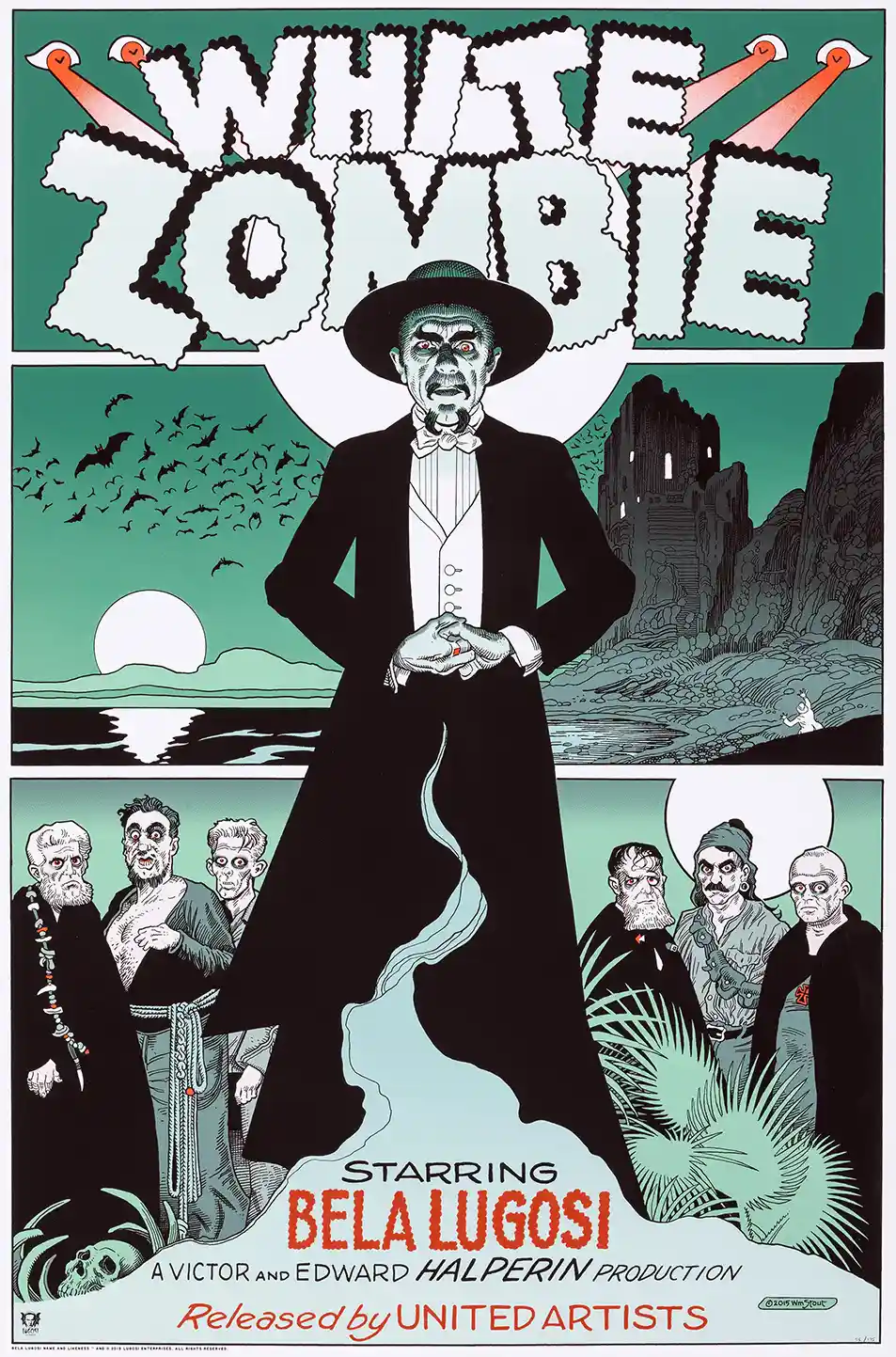 William Stout "White Zombie" Mondo Poster (Bela Lugosi 1932 Classic Horror Film Art)