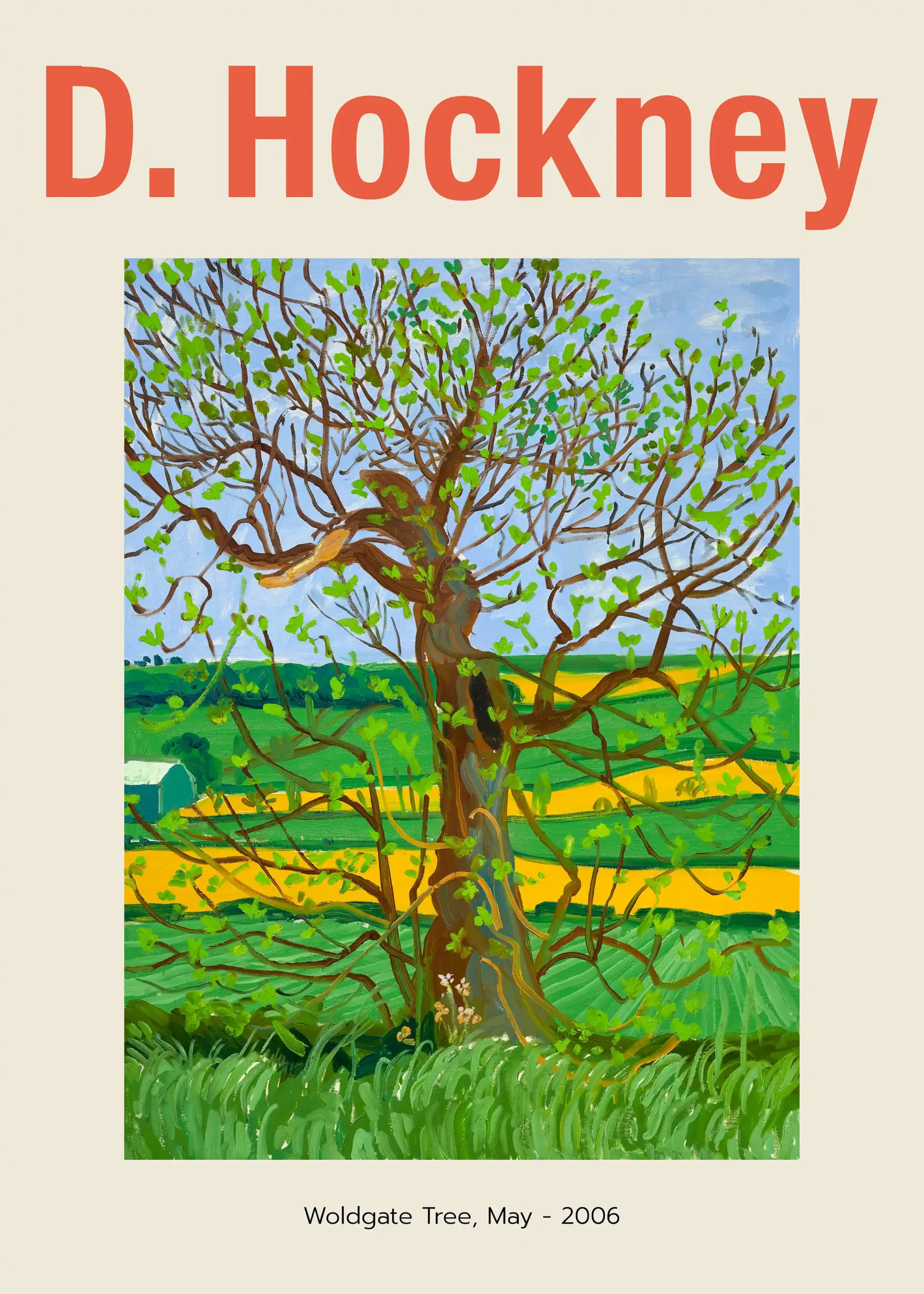 David Hockney Woldgate Tree, May 2006 Poster | Modern Landscape Art Print