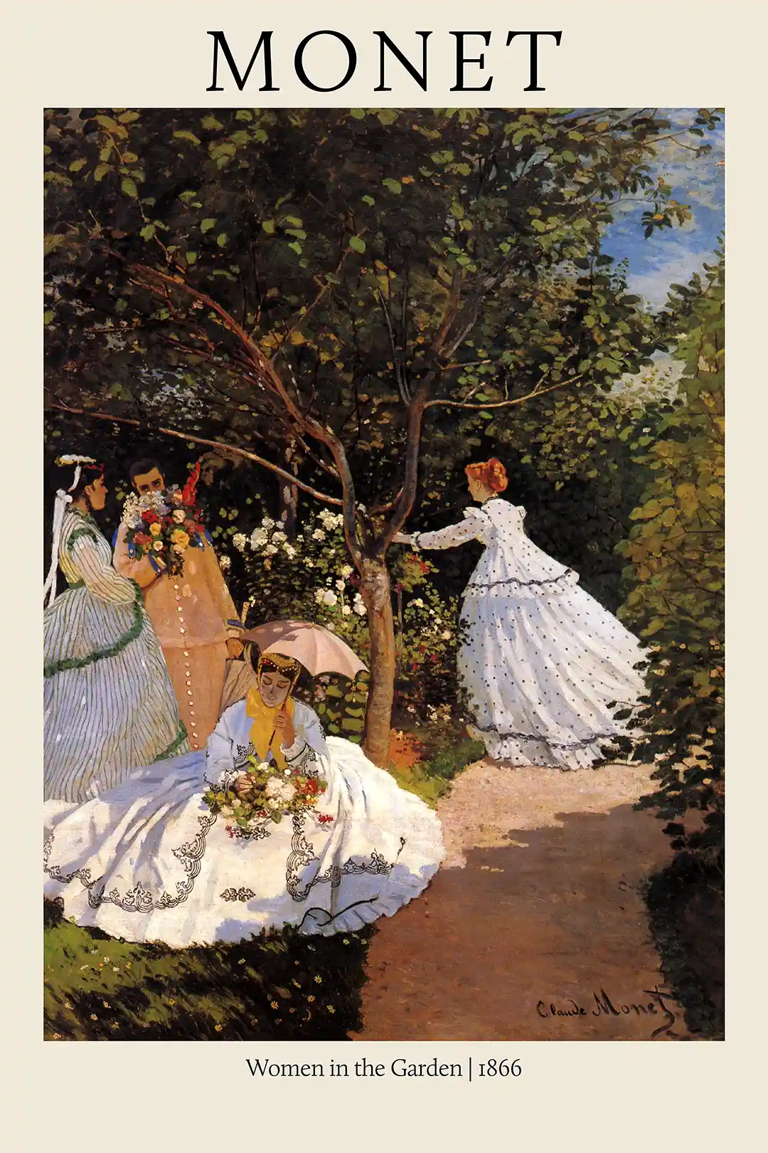 Claude Monet's 'Women in the Garden' (1866) Impressionist Fine Art Poster