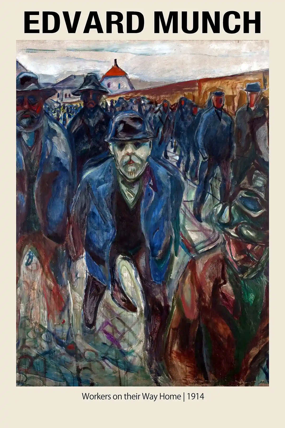 Edvard Munch 'Workers on their Way Home' 1914 Expressionist Fine Art Poster