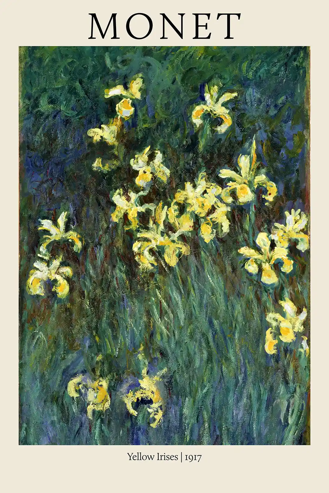 Monet 'Yellow Irises' (1917) Impressionist Giverny Flower Art Poster