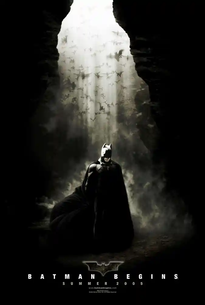 Batman Begins Movie Poster – Dark Knight Trilogy Poster: Modern Superhero Wall Art Print
