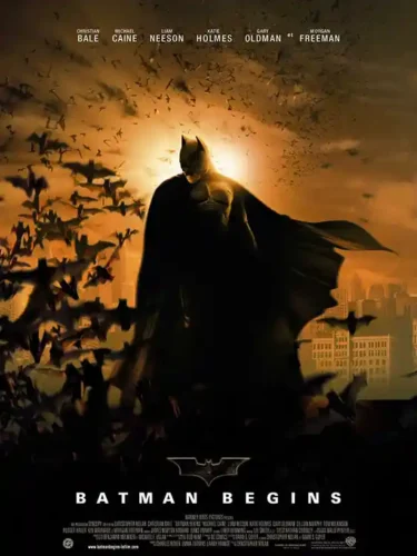 Batman Begins Dark Knight Gotham Skyline Movie Poster