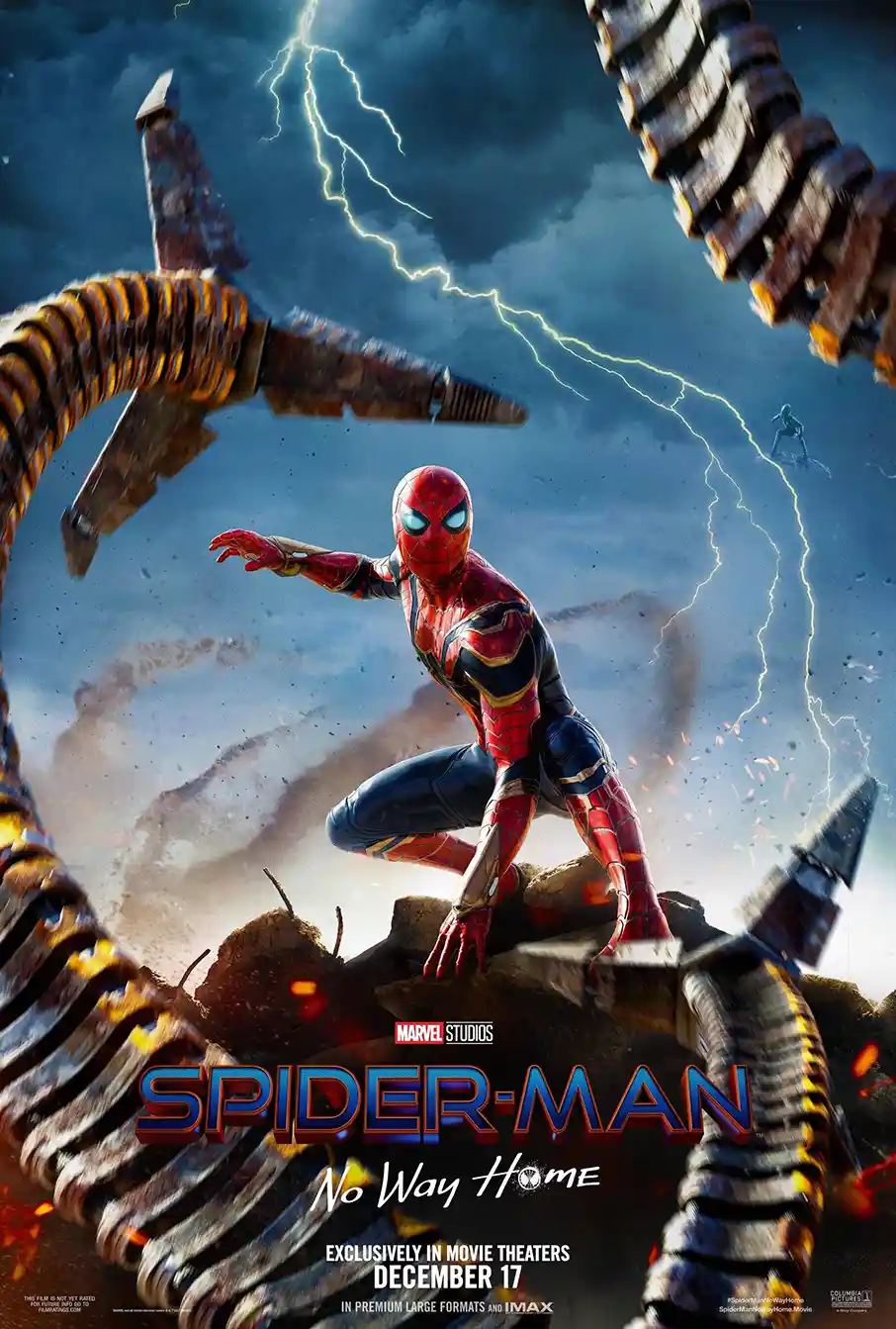 Spider-Man: No Way Home Movie Poster – Doctor Octopus Tentacles Battle Poster: Modern Superhero Wall Art Print