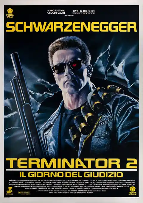 Terminator 2: Judgment Day Movie Poster – Italian Poster: Modern Sci-Fi Wall Art Print