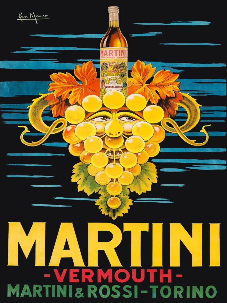 Martini Rossi Vermouth 1920s Advertising — vibrant Art Deco advertisement for Martini & Rossi featuring a