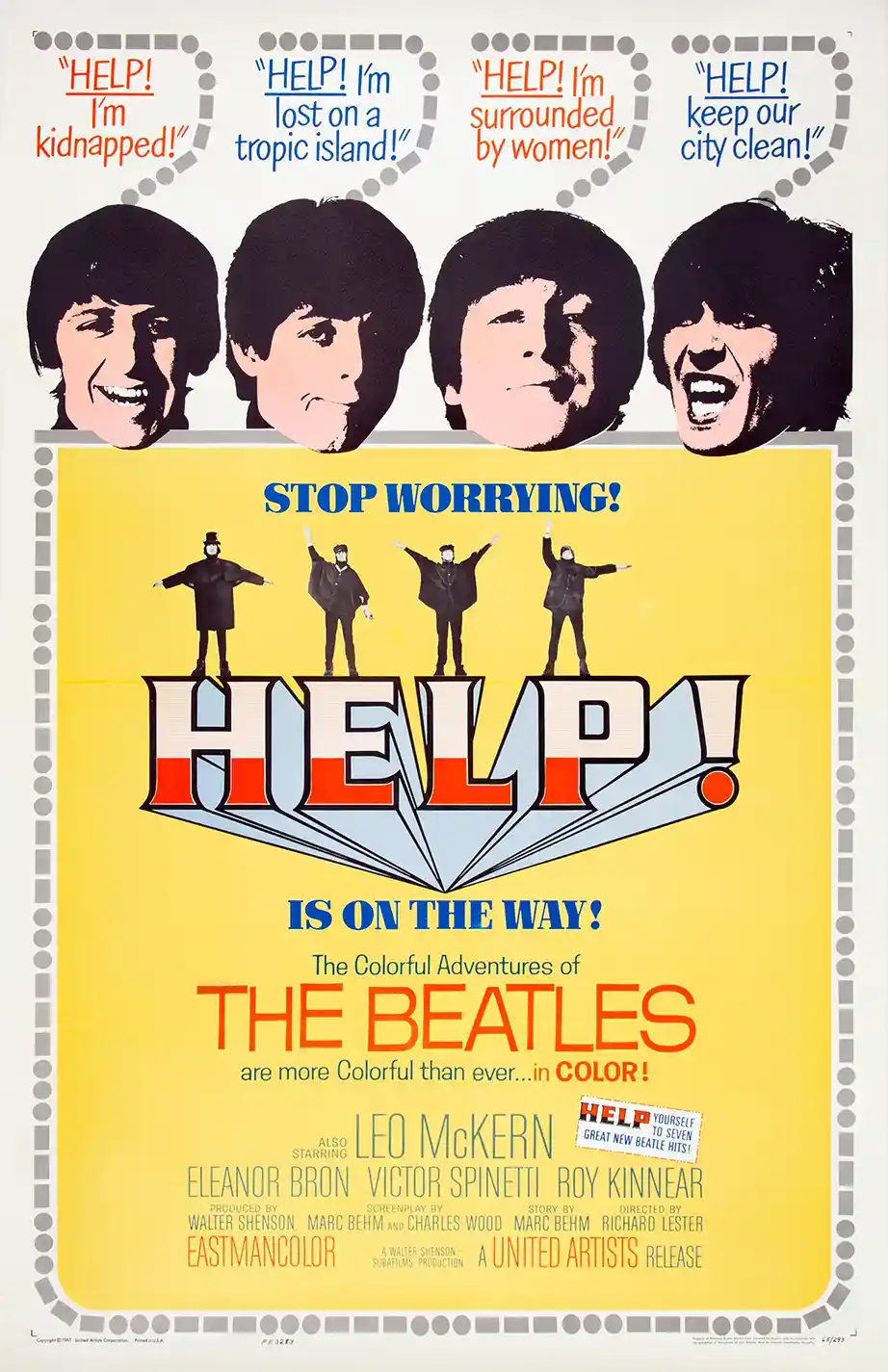 The Beatles Help! | Movie Poster | Iconic 1965 Film Wall Art